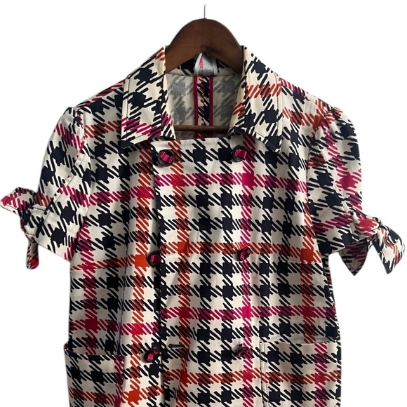 Red Valentino houndstooth black white short sleeve jacket blazer bow large L y2k - Picture 1 of 4